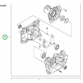 Husqvarna forgattyúház készlet régebbi 555RXT, 555FXT fűkaszához robbantott ábra