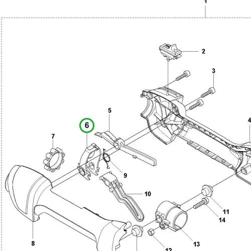 Husqvarna gázkar 525LK, 535RXT fűkaszához robbantott ábra