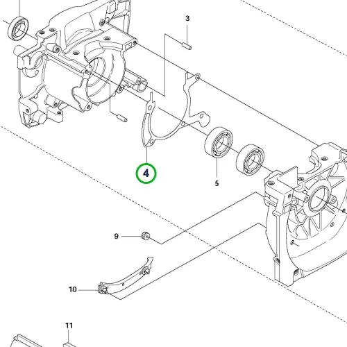 Husqvarna forgattyúház tömítés 345FX, 343R, 343FR fűkaszához robbantott ábra