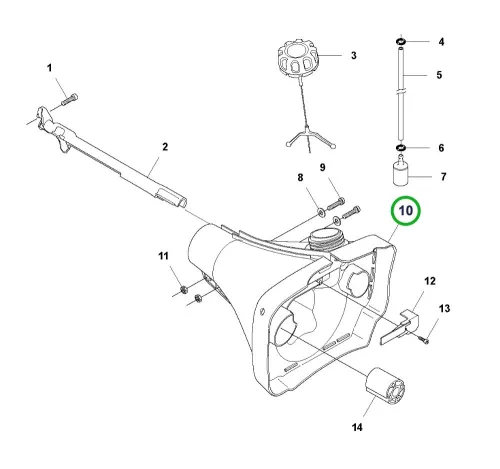 Husqvarna üzemanyagtartály 545RX, 545FR fűkaszához robbantott ábra