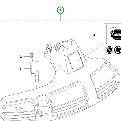 Husqvarna szórásvédő 500 mm 545RX, 545FR fűkaszához robbantott ábra