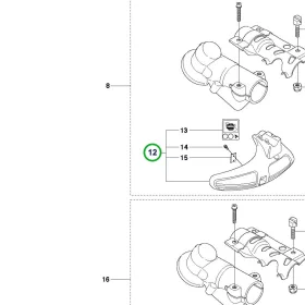 Husqvarna damilfej szóródásvédő komplett 345FX, 343R, 545FX fűkaszához robbantott ábra