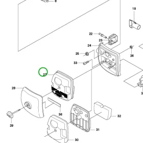 Husqvarna légszűrő 343FX fűkaszához robbantott ábra