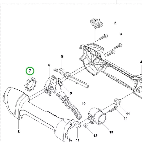 Husqvarna gázkar gumibak 525LK, 535RXT fűkaszához robbantott ábra