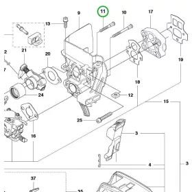 Husqvarna csavar M5x28 karburátor 555RXT, 555FXT fűkaszához robbantott ábra