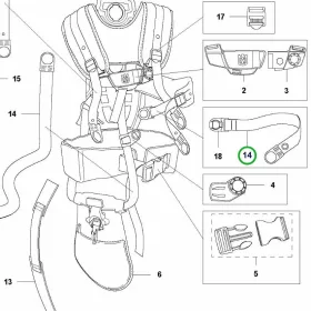 Husqvarna heveder húzószíj kék 545RX, 545FR fűkaszához robbantott ábra
