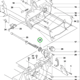Husqvarna forgattyúház betét 346 XP, 353 láncfűrészhez robbantott ábra