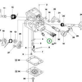 Husqvarna karburátor szívótorok komplett 435 II, 440 II láncfűrészhez robbantott ábra