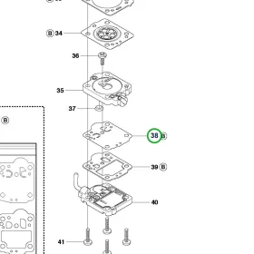 Husqvarna karburátor membrán 38. pozíció 435 II, 440 II láncfűrészhez robbantott ábra