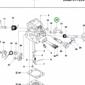 Husqvarna karburátor kar 20. pozíció 435 II, 440 II láncfűrészhez robbantott ábra