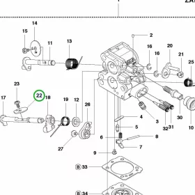 Husqvarna karburátor szelep 22. pozíció 435 II, 440 II láncfűrészhez robbantott ábra