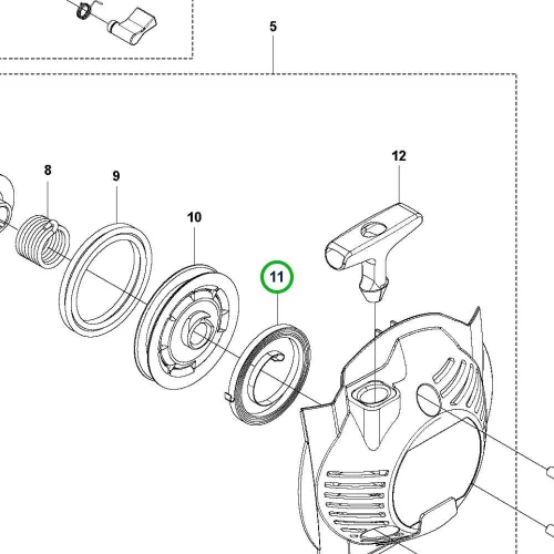 Husqvarna berántó spirálrugó 525HE3, 525HE4 sövényvágóhoz robbantott ábra