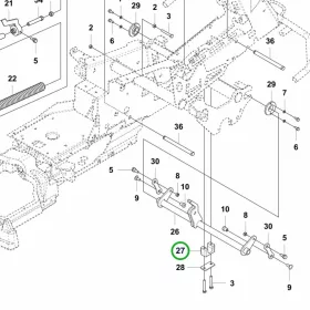 Husqvarna csapágyfedél felső vágóasztal emelés R 418TsX AWD riderhez robbantott ábra