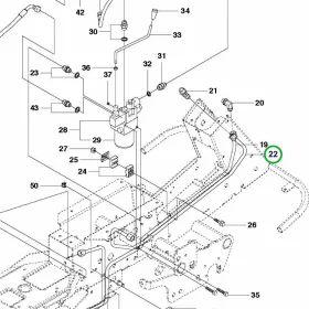 Husqvarna hidraulikacső szűrőhöz R 418Ts AWD, R 422Ts AWD riderhez robbantott ábra