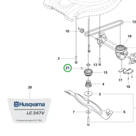 Husqvarna félholdas retesz LC 347V, LC 347VE, LC 551VQ fűnyíróhoz robbantott ábra