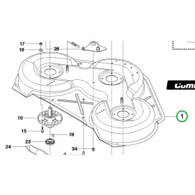 Husqvarna vágóasztal ház Combi 112 szürke R 422Ts AWD, P 524 riderhez robbantott ábra