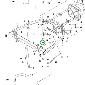 Husqvarna motorháztető zár jobb P 524, R 422Ts AWD riderhez robbantott ábra