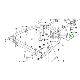 Husqvarna motorháztető zár bal P 524, R 422Ts AWD riderhez robbantott ábra