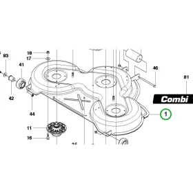 Husqvarna vágóasztal ház szürke Combi 122 P 524EFI riderhez robbantott ábra