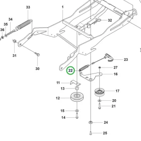 Husqvarna fogantyú rugó P 524X, R 318X, R 316TX AWD riderhez robbantott ábra