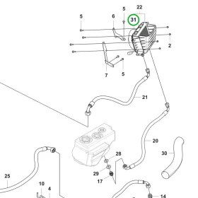 Husqvarna ventilátor hidraulikához P 524X, R 420TsX riderhez robbantott ábra