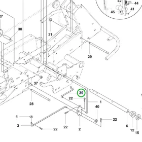 Husqvarna pengefék rúd R 418Ts AWD, R 422Ts AWD riderhez robbantott ábra