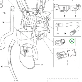 Husqvarna heveder patentzár nagyobb 545RX, 545FR fűkaszához robbantott ábra