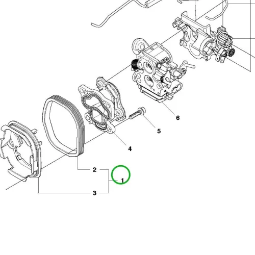 Husqvarna szigetelő közdarab 135, 140, 435, 440 láncfűrészhez robbantott ábra