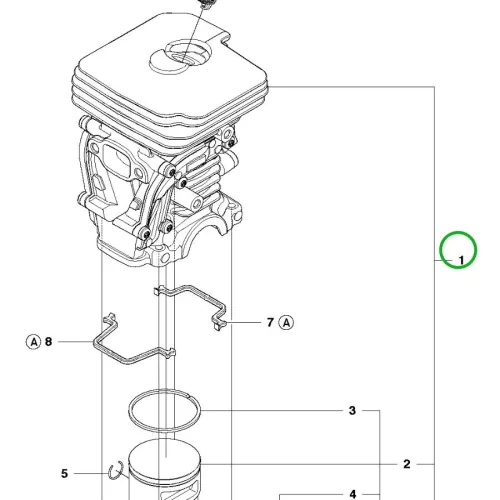 Husqvarna komplett henger 135, 140, 435, 440 láncfűrészhez robbantott ábra