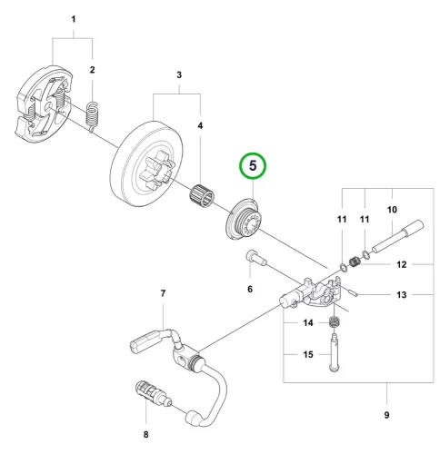 Husqvarna olajpumpa csigakerék 540 XP Mark III láncfűrészhez robbantott ábra