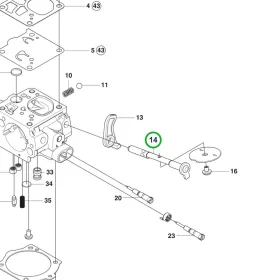 Husqvarna karburátor tengely 365, 372 XP, 390 XP láncfűrészhez robbantott ábra