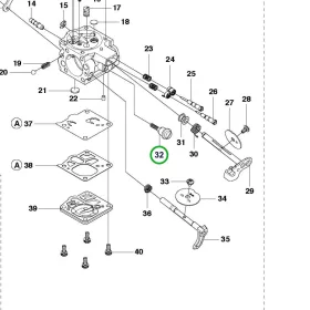 Husqvarna alapjárati állítócsavar 395 XP láncfűrészhez robbantott ábra