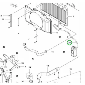 Husqvarna üzemanyagcső P 525DX, P 535HX riderhez robbantott ábra