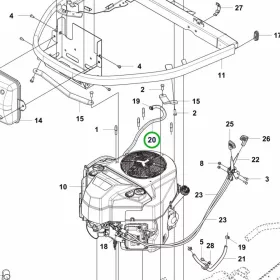 Husqvarna benzincső 6,4 mm 1220 mm hosszú R 418TsX AWD riderhez robbantott ábra