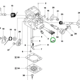 Husqvarna csavar 435, 435 II, 440 II, 135 láncfűrészhez robbantott ábra