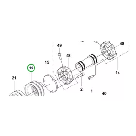 Husqvarna PTO szíjtárcsa P 525DX, P 520DX riderhez robbantott ábra