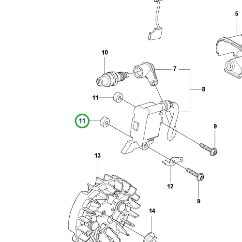 Husqvarna távtartó gyújtásrendszerhez T435, T525 láncfűrészhez robbantott ábra