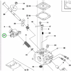 Husqvarna karburátor kar 445 II, 450 II láncfűrészhez robbantott ábra