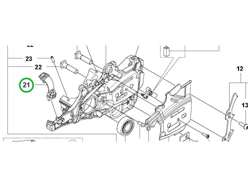 Husqvarna forgattyúház határoló 545 Mark II láncfűrészhez robbantott ábra
