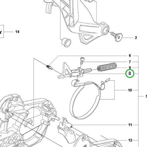 Husqvarna könyökcsatlakozó komplett 540 XP Mark III láncfűrészhez robbantott ábra