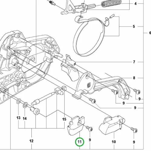 Husqvarna láncvédő 545 Mark II, 550 XP Mark II, 550i XP láncfűrészhez robbantott ábra