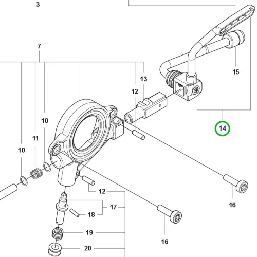 Husqvarna olajpumpa olajcső 545 Mark II, 550 XP Mark II láncfűrészhez robbantott ábra