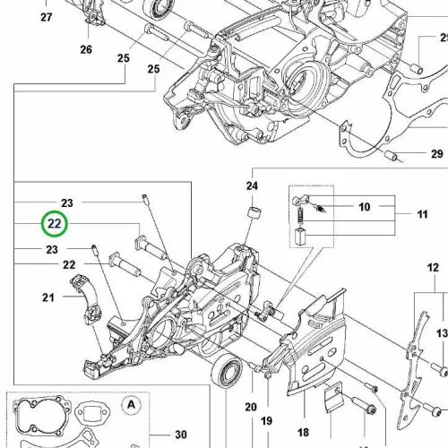 Husqvarna tőcsavar 545 Mark II, 550 XP Mark II láncfűrészhez robbantott ábra