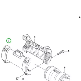 Husqvarna szorítóidom bal komplett 28 mm 535RXT fűkaszához robbantott ábra