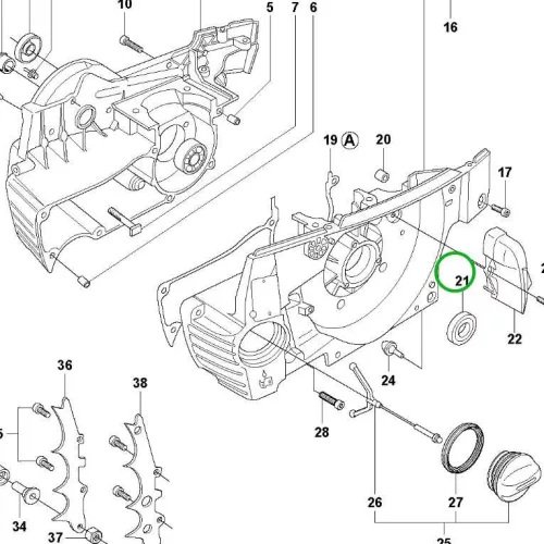 Husqvarna szimering 15x26x4 254, 257, 261, 262 XP láncfűrészhez robbantott ábra
