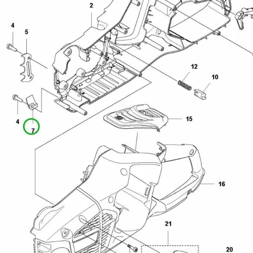 Husqvarna láncfogó 535i XP, T535i XP, 540i XP akkus láncfűrészhez robbantott ábra