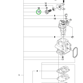 Husqvarna gázbowden állítócsavar 226HD75S, 226HS99S sövényvágóhoz robbantott ábra