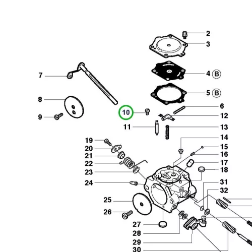 Husqvarna karburátor csavar 3120 XP, 390 XP, 395 XP láncfűrészhez robbantott ábra