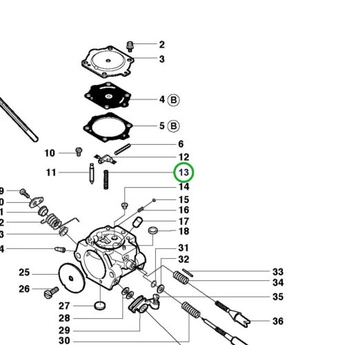 Husqvarna karburátor rugó 3120 XP láncfűrészhez robbantott ábra