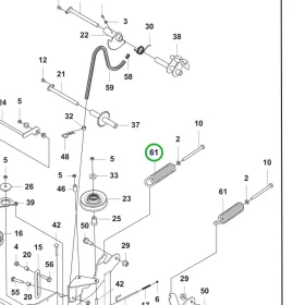 Husqvarna rugó emelőrendszerhez P 524X, RC 318T riderhez robbantott ábra